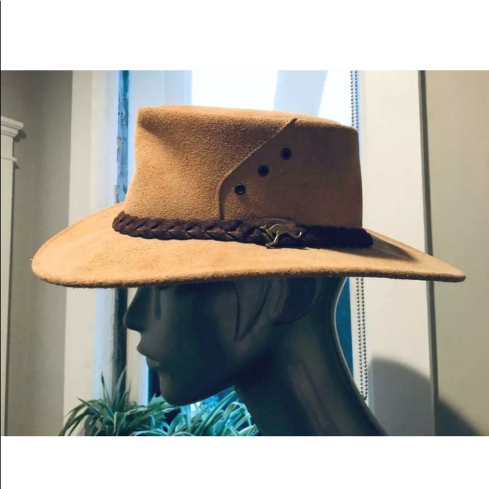 Men's Kakadu Traders Tan Leather Hat/ Size Large